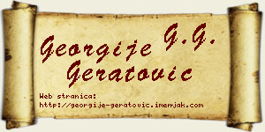 Georgije Geratović vizit kartica